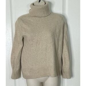 Simkhai Cashmere Sweater Womens Small Beige Turtleneck Pullover Lagenlook Warm